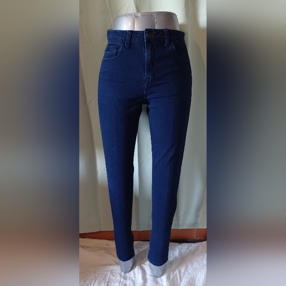 🍒 Forever 21 Dark Indigo High Waist Skinny Fit Jeans - Picture 1 of 7